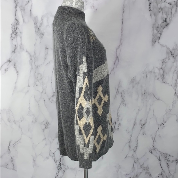 3/$20 Vintage Santoria Silk Angora Hair Beaded Sweater Grandma Medium Lambswool - Picture 3 of 14